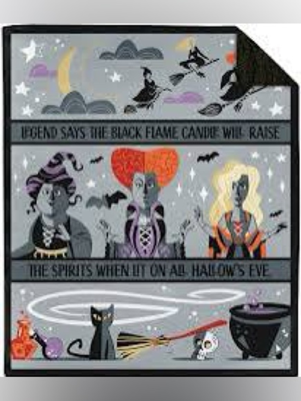 Disney Hocus Pocus Hallmark Halloween fleece throw blanket like new